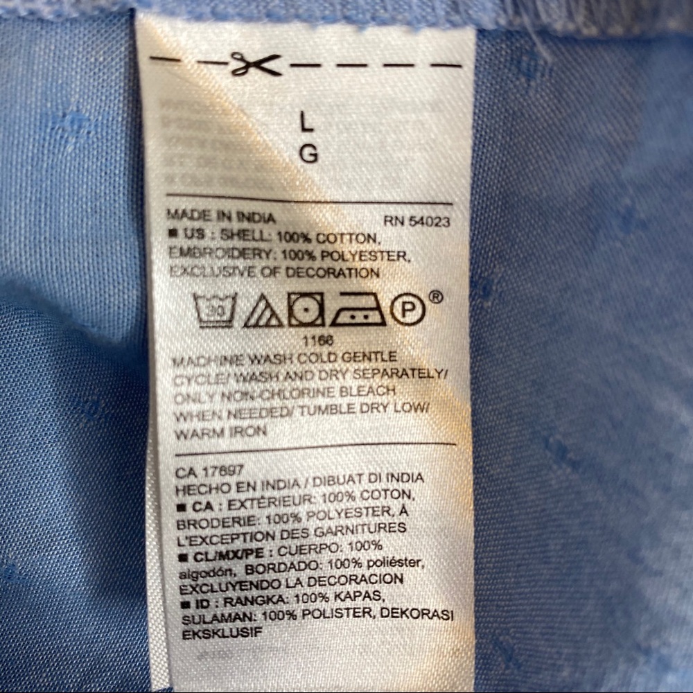 Old Navy Light Blue Off Shoulder Embroidered Top - Picture 8 of 8